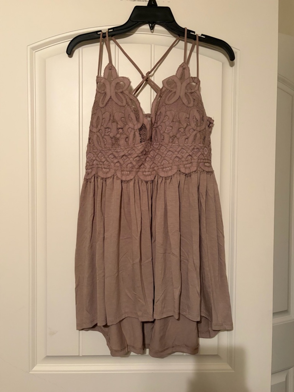 Zenana Outfitters Lace Tank Top in Dusty Mauve